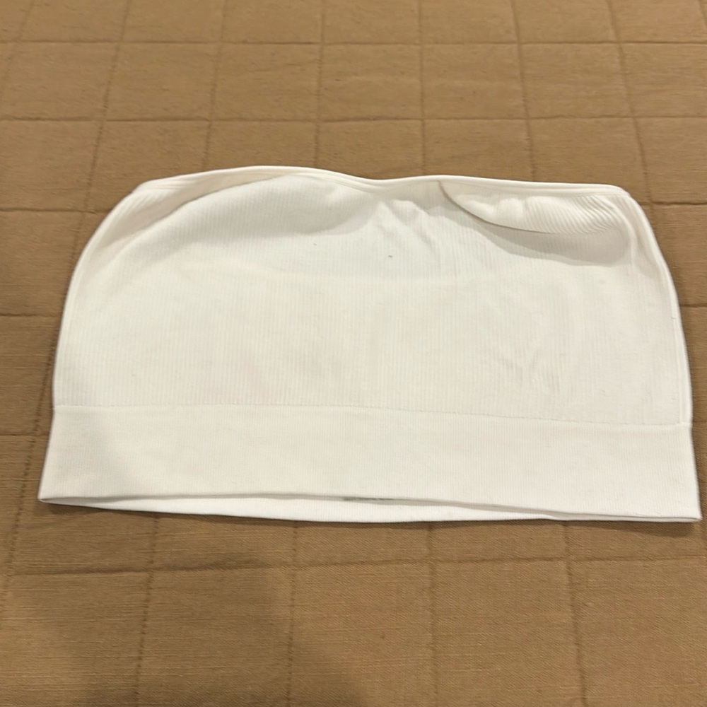 No Boundaries White Ribbed Seamless Bandeau